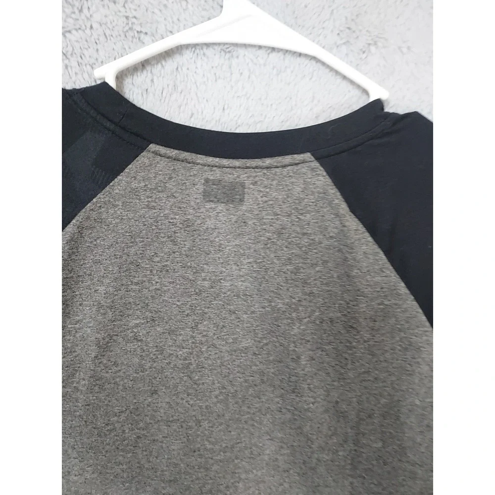 New York Yankees Shirt Mens XL Nike MLB Baseball Raglan Gray Black 3/4 Sleeve